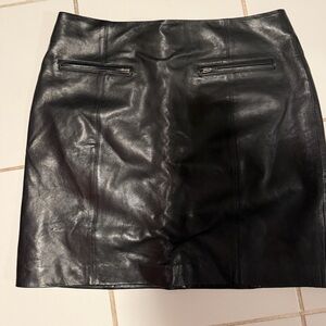 Ann Taylor Black Faux Leather Mini Skirt